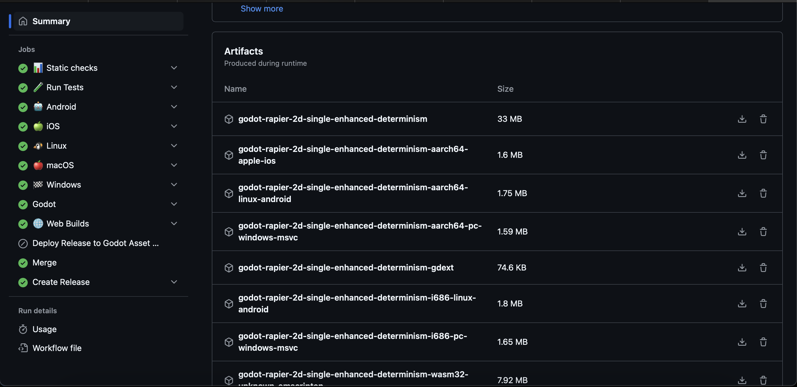 main build github artifacts